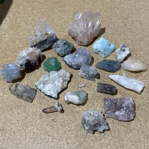 Mixed Raw Crystal & Mineral Lot Quartz Clusters & Others